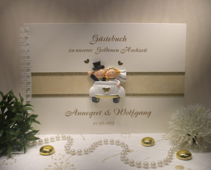 Gästebuch zur Goldenen Hochzeit mit Brautpaar Design 12802