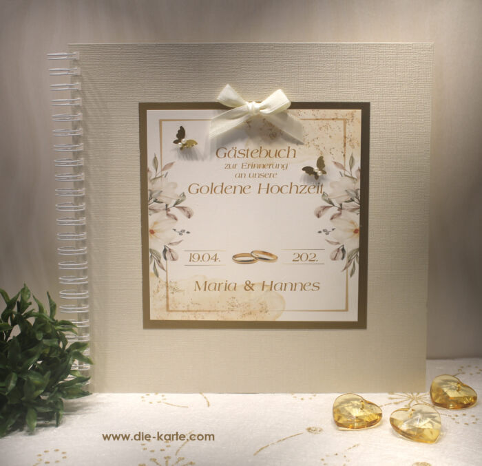 Gästebuch zur Goldenen Hochzeit, personalisiert Design 12816