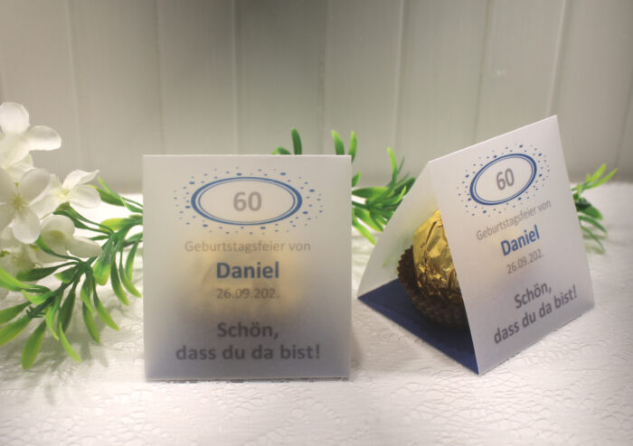 Gastgeschenk "Kleines GOODIE" zum Geburtstag, Pergament, Zahl, Schön dass du da bist, zum kleinen Preis! Design 905 OHNE Rocher Kugeln!! – Bild 6