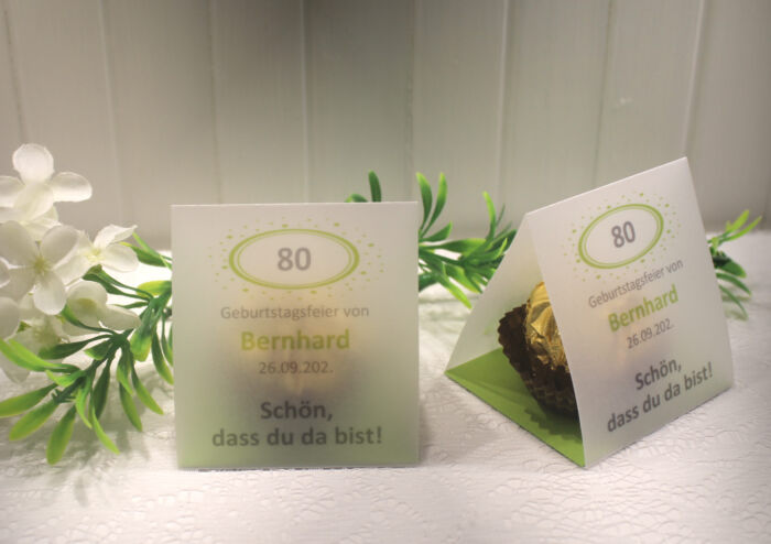 Gastgeschenk "Kleines GOODIE" zum Geburtstag, Pergament, Zahl, Schön dass du da bist, zum kleinen Preis! Design 905 OHNE Rocher Kugeln!! – Bild 5