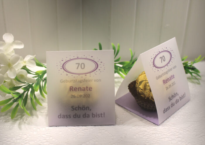 Gastgeschenk "Kleines GOODIE" zum Geburtstag, Pergament, Zahl, Schön dass du da bist, zum kleinen Preis! Design 905 OHNE Rocher Kugeln!! – Bild 4