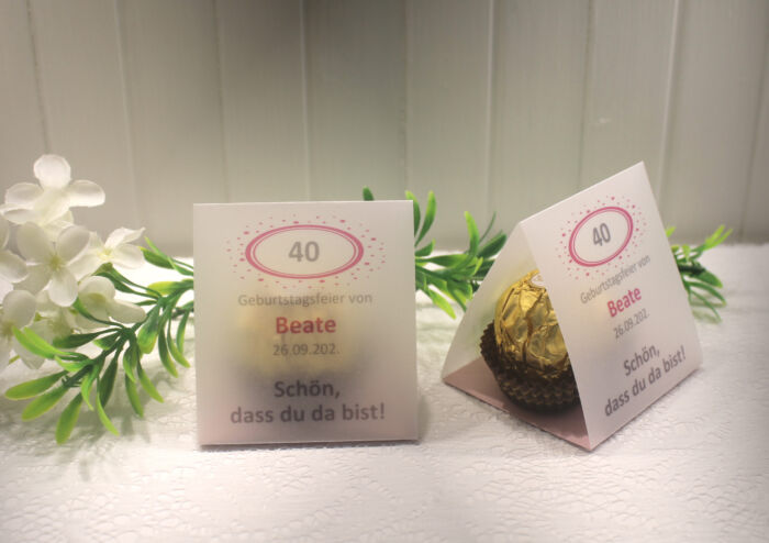 Gastgeschenk "Kleines GOODIE" zum Geburtstag, Pergament, Zahl, Schön dass du da bist, zum kleinen Preis! Design 905 OHNE Rocher Kugeln!! – Bild 3