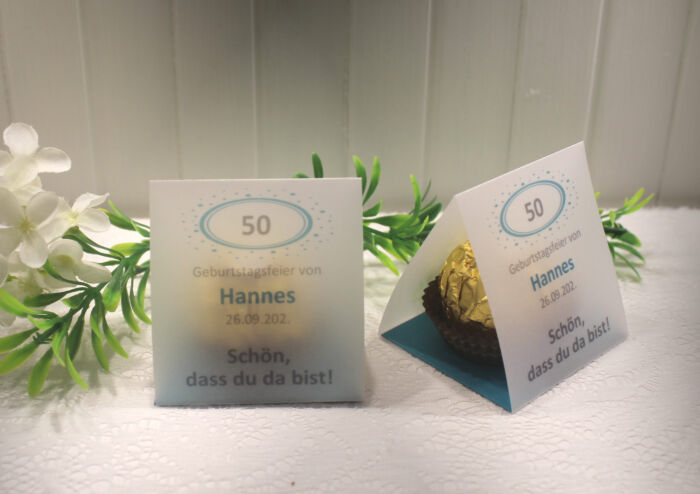 Gastgeschenk "Kleines GOODIE" zum Geburtstag, Pergament, Zahl, Schön dass du da bist, zum kleinen Preis! Design 905 OHNE Rocher Kugeln!! – Bild 2