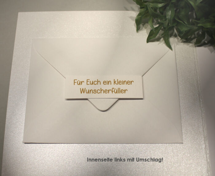 Glückwunschkarte zur Goldenen Hochzeit " Zahl 50" äußerst edle Materialien mit Geldgeschenke Umschlag Design 101 – Bild 2