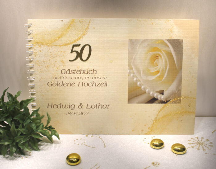 Gästebuch zur Goldenen Hochzeit "Rose" Design GO06 GÄ