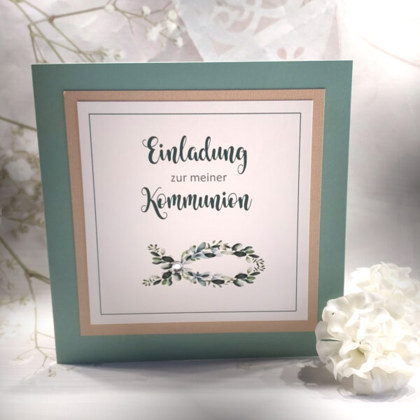 Bastelset DIY Einladung zur Konfirmation, Kommunion oder Firmung incl. Umschlag Design K17