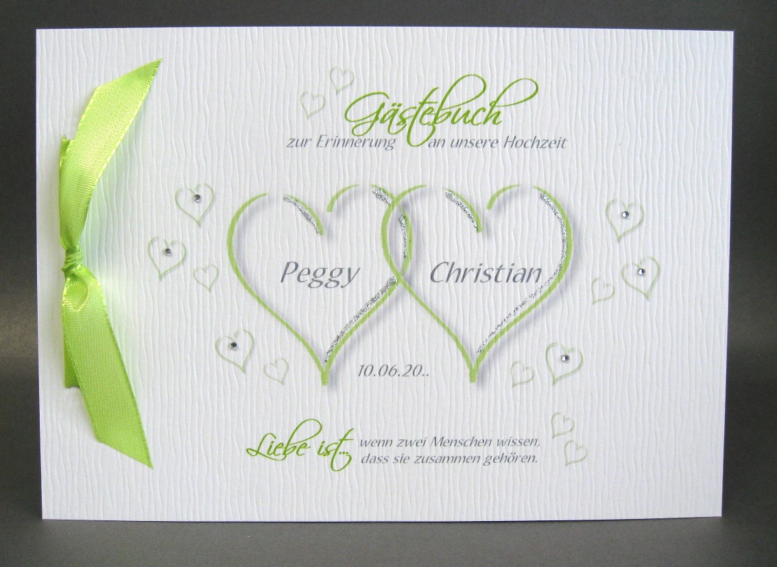 Gästebuch 10001 "2 Herzen" in 4 Farben, A5 – Bild 2