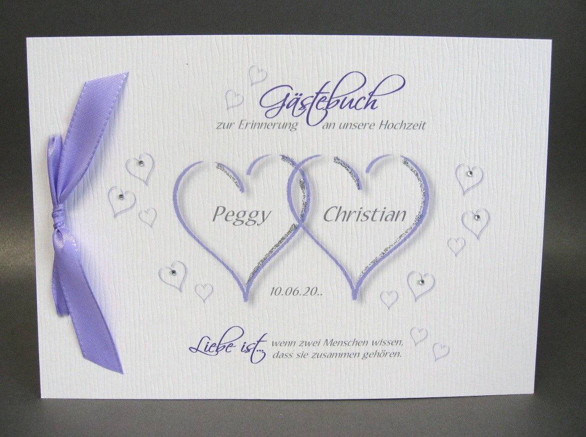 Gästebuch 10001 "2 Herzen" in 4 Farben, A5 – Bild 3