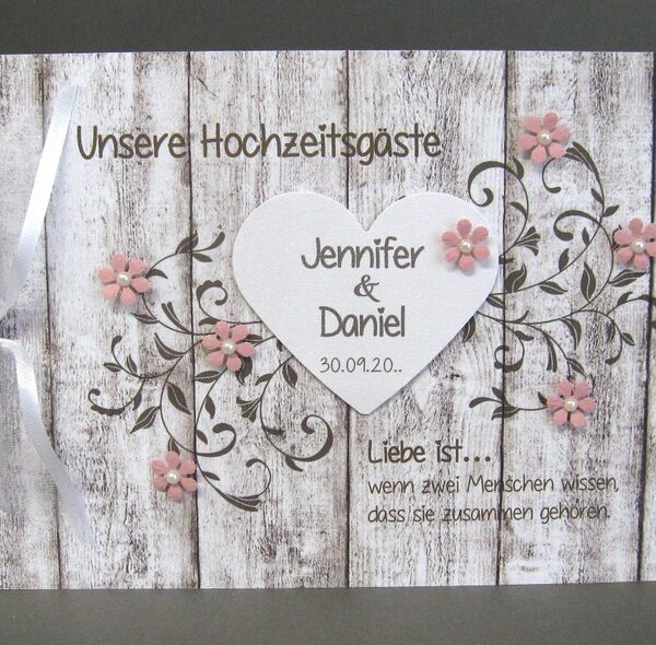 Gästebuch Holzoptik 10028 in 4 Farben, A5