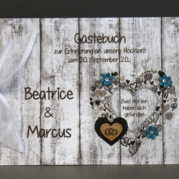 Gästebuch Holzoptik 10033 in 5 Farben, A5