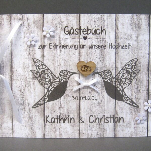 Gästebuch Holzoptik 10040 in 4 Farben, A5