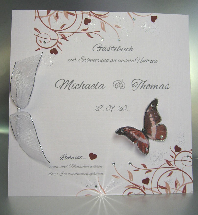 Gästebuch 11008 mit Schmetterling in 5 Farben – Bild 2
