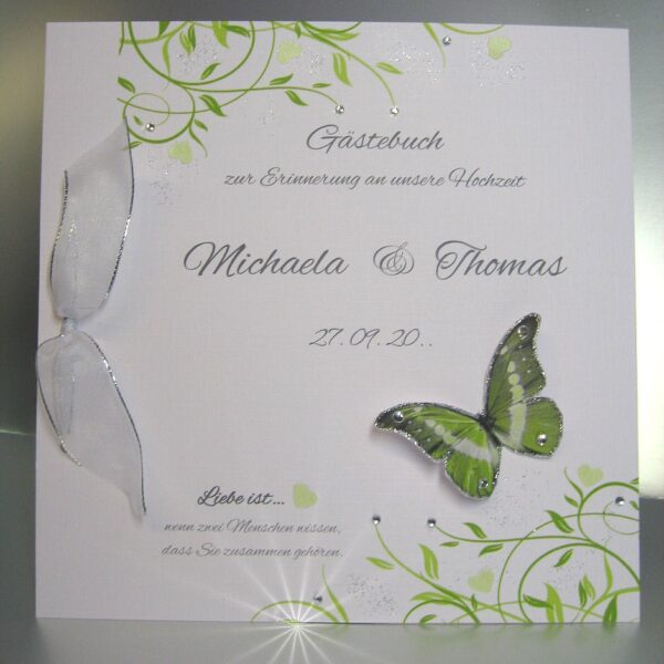 Gästebuch 11008 mit Schmetterling in 5 Farben