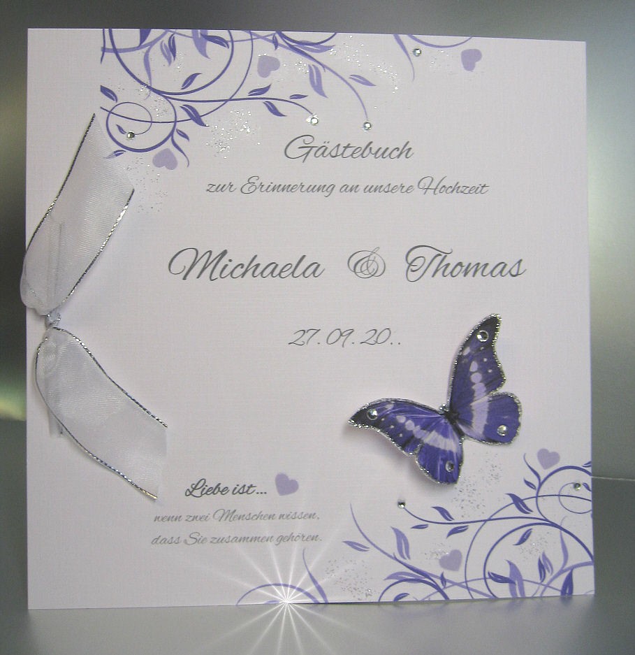 Gästebuch 11008 mit Schmetterling in 5 Farben – Bild 3