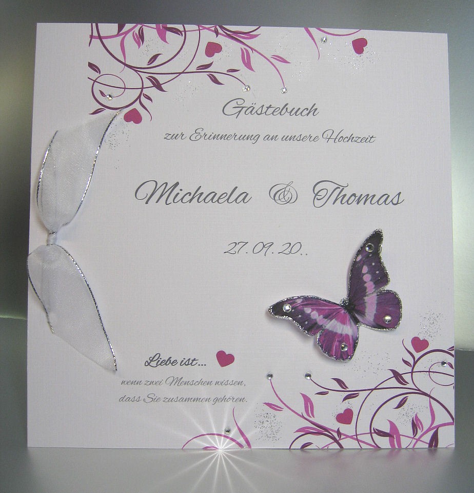 Gästebuch 11008 mit Schmetterling in 5 Farben – Bild 5