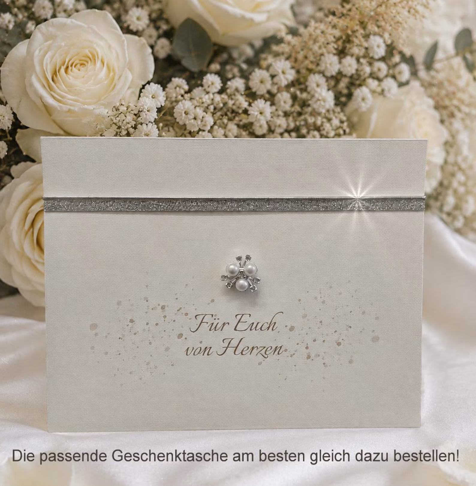 Glückwunschkarte zur Hochzeit SEHR EDEL "mit Keramikbrautpaar" Design 116 NICHT für den Postversand geeignet!! – Bild 4