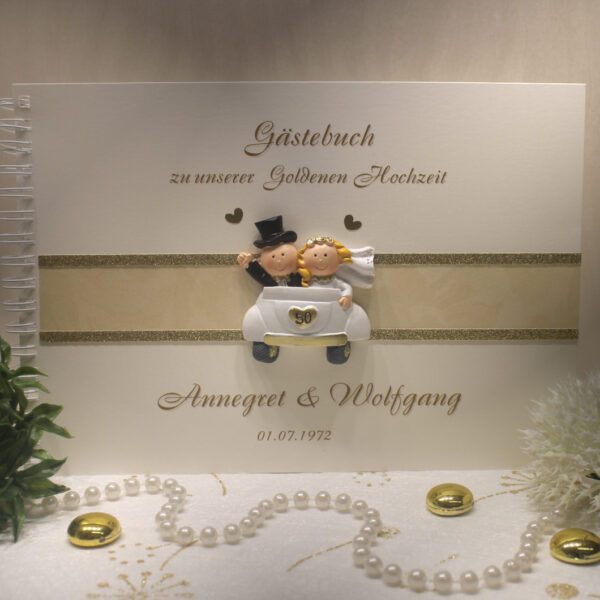 Gästebuch zur Goldenen Hochzeit mit Brautpaar Design 12802