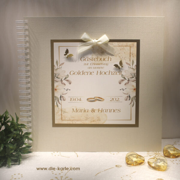 Gästebuch zur Goldenen Hochzeit, personalisiert Design 12816