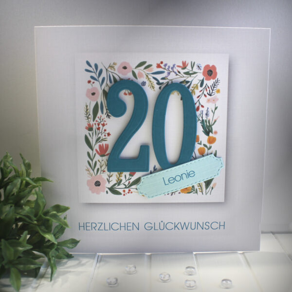 Glückwunschkarte zum Geburtstag, mit Personalisierung und auf Wunsch als Geldgeschenk Design 136