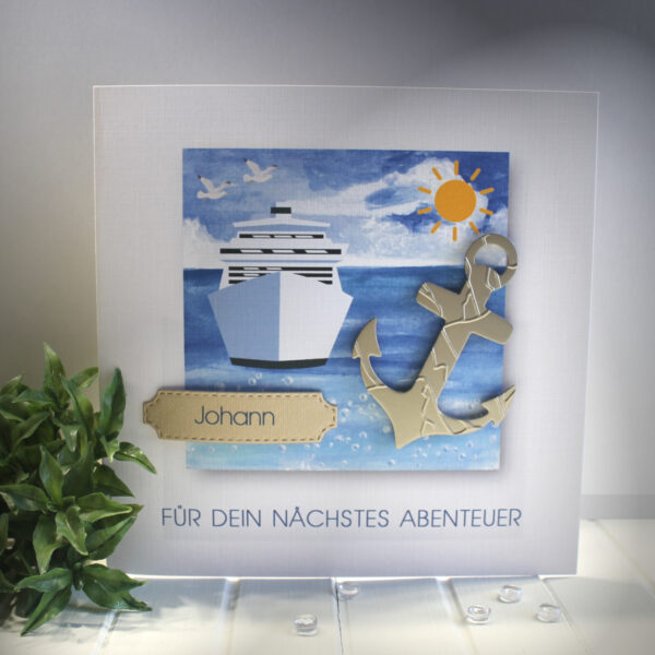 Glückwunschkarte zum Geburtstag, Kreuzfahrt, mit Personalisierung und auf Wunsch als Geldgeschenk Design 138
