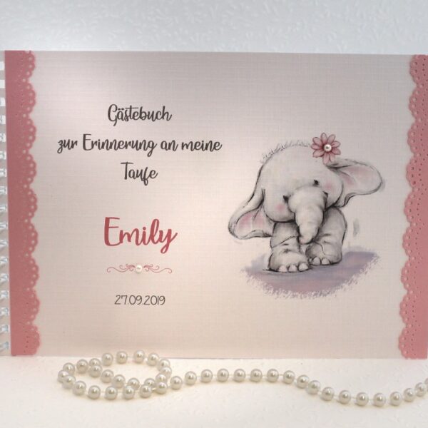 Gästebuch zur Taufe "kleiner Elefant" 13511 in 2 Farben