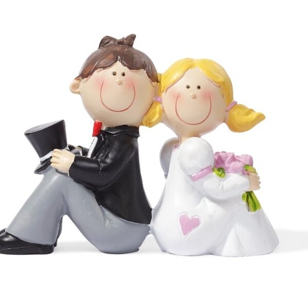 Brautpaar Hochzeit, sitzend als Tortenfigur oder zur Deko 3870004