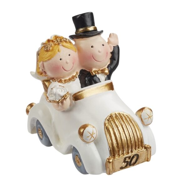 Brautpaar Goldhochzeit im Auto, als Tortenfigur oder zur Deko 3870446