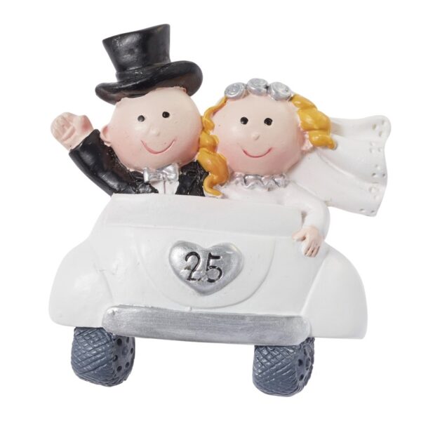 Brautpaar Silberhochzeit im Auto, als Tortenfigur oder zur Deko 3870449