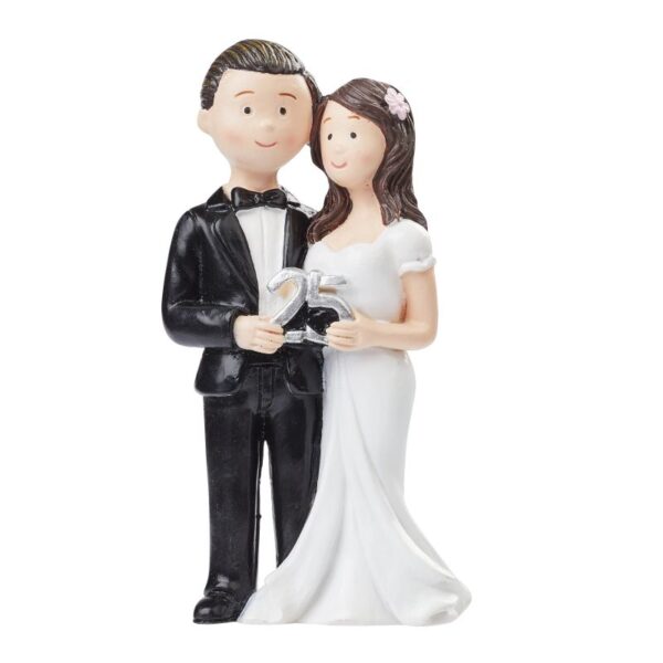 Hochzeitspaar Silberne Hochzeit als Tortenfigur oder zur Deko 3871140