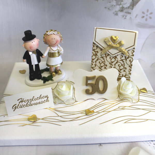 Geldgeschenk zur "Goldenen Hochzeit" Zahl 50 Design 70054