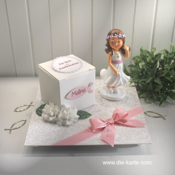 Geldgeschenk Konfirmation-Kommunion oder Firmung Mädchen altrosa zum kleinen Preis!! 70060