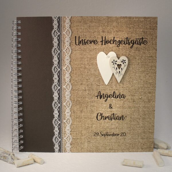 Gästebuch zur Hochzeit Leinenoptik 80036