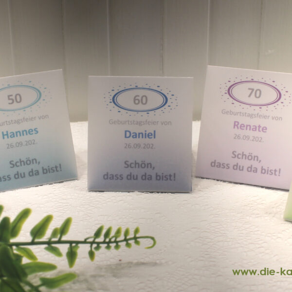 Gastgeschenk "Kleines GOODIE" zum Geburtstag, Pergament, Zahl, Schön dass du da bist, zum kleinen Preis! Design 905 OHNE Rocher Kugeln!!