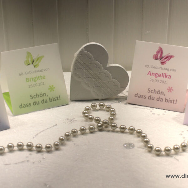 Gastgeschenk "Kleines GOODIE" zum Geburtstag, Schmetterling, Schön dass du da bist, zum kleinen Preis! Design 906 OHNE Rocher Kugeln!!