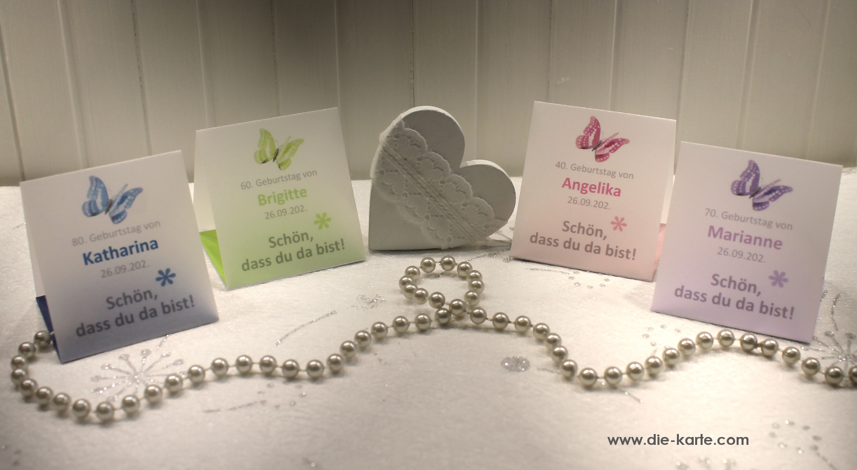 Gastgeschenk "Kleines GOODIE" zum Geburtstag, Schmetterling, Schön dass du da bist, zum kleinen Preis! Design 906 OHNE Rocher Kugeln!!