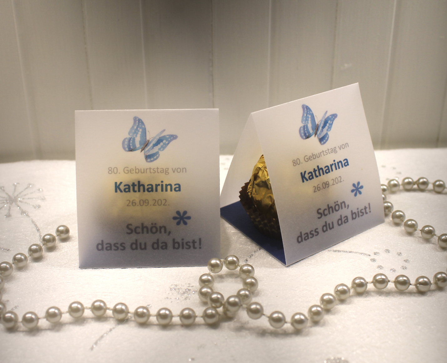 Gastgeschenk "Kleines GOODIE" zum Geburtstag, Schmetterling, Schön dass du da bist, zum kleinen Preis! Design 906 OHNE Rocher Kugeln!! – Bild 2