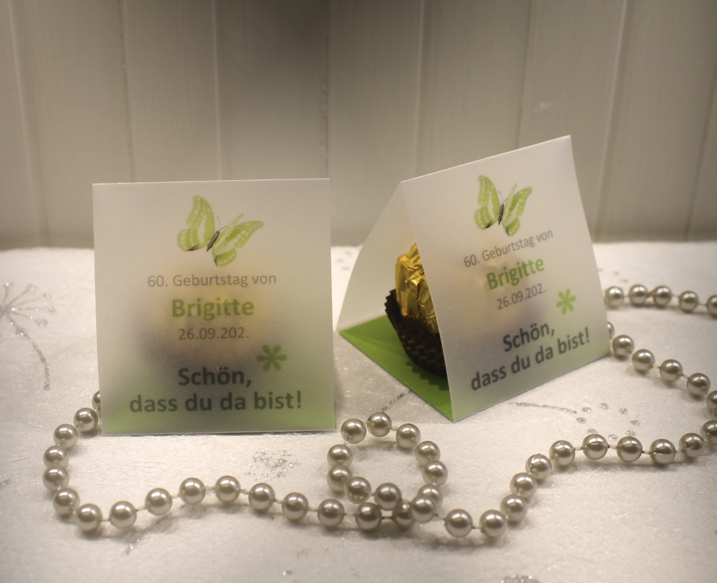 Gastgeschenk "Kleines GOODIE" zum Geburtstag, Schmetterling, Schön dass du da bist, zum kleinen Preis! Design 906 OHNE Rocher Kugeln!! – Bild 3