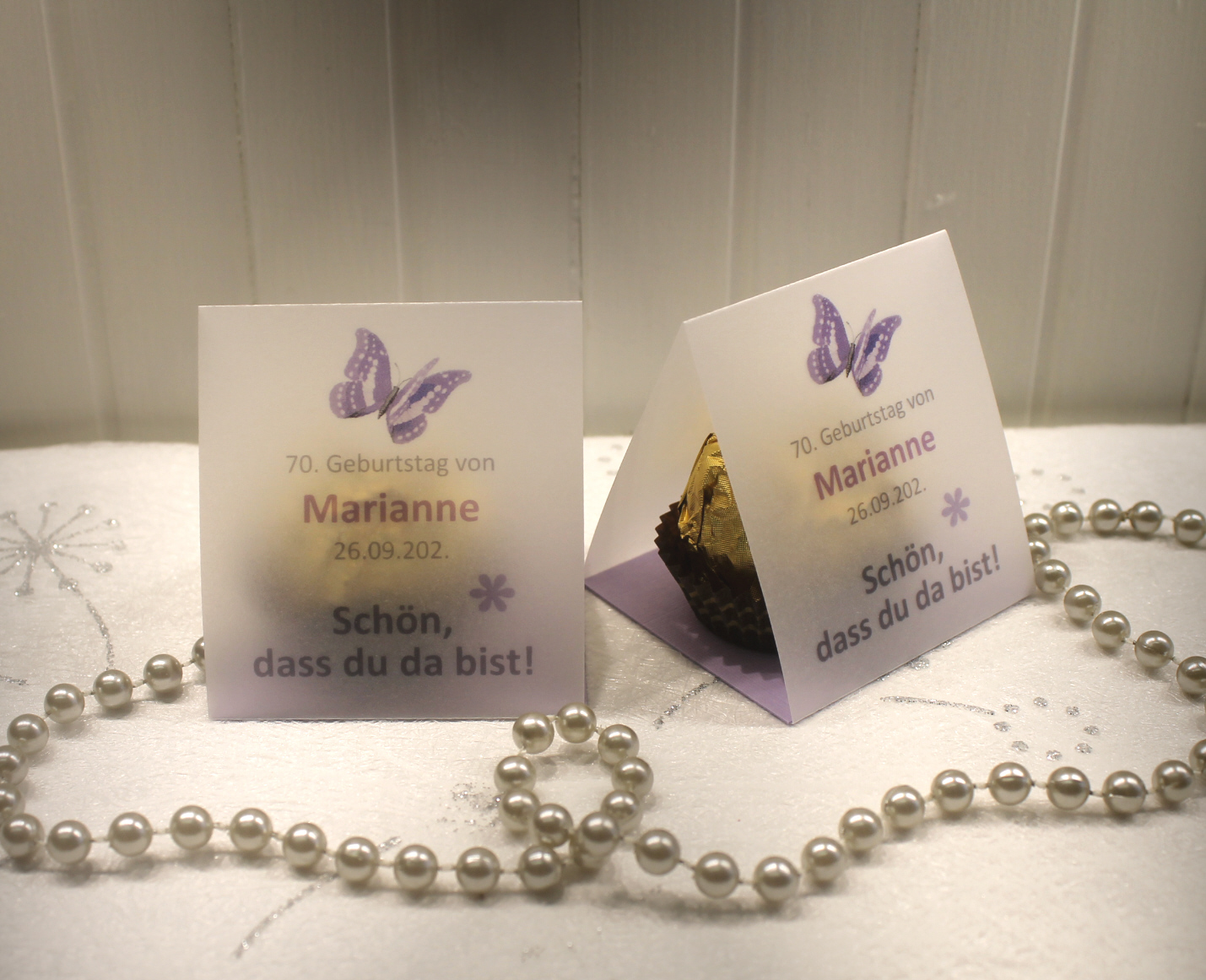 Gastgeschenk "Kleines GOODIE" zum Geburtstag, Schmetterling, Schön dass du da bist, zum kleinen Preis! Design 906 OHNE Rocher Kugeln!! – Bild 4