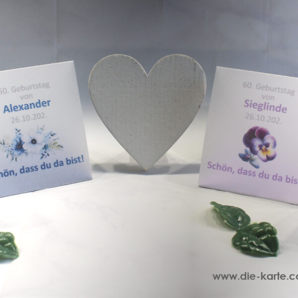 Gastgeschenk "Kleines GOODIE" zum Geburtstag, Blüten, Schön dass du da bist, zum kleinen Preis! Design 907 OHNE Inhalt!!