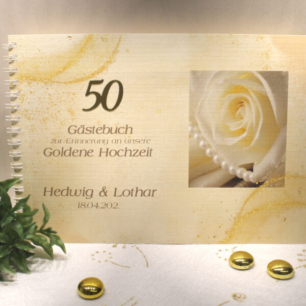 Gästebuch zur Goldenen Hochzeit "Rose" Design GO06 GÄ