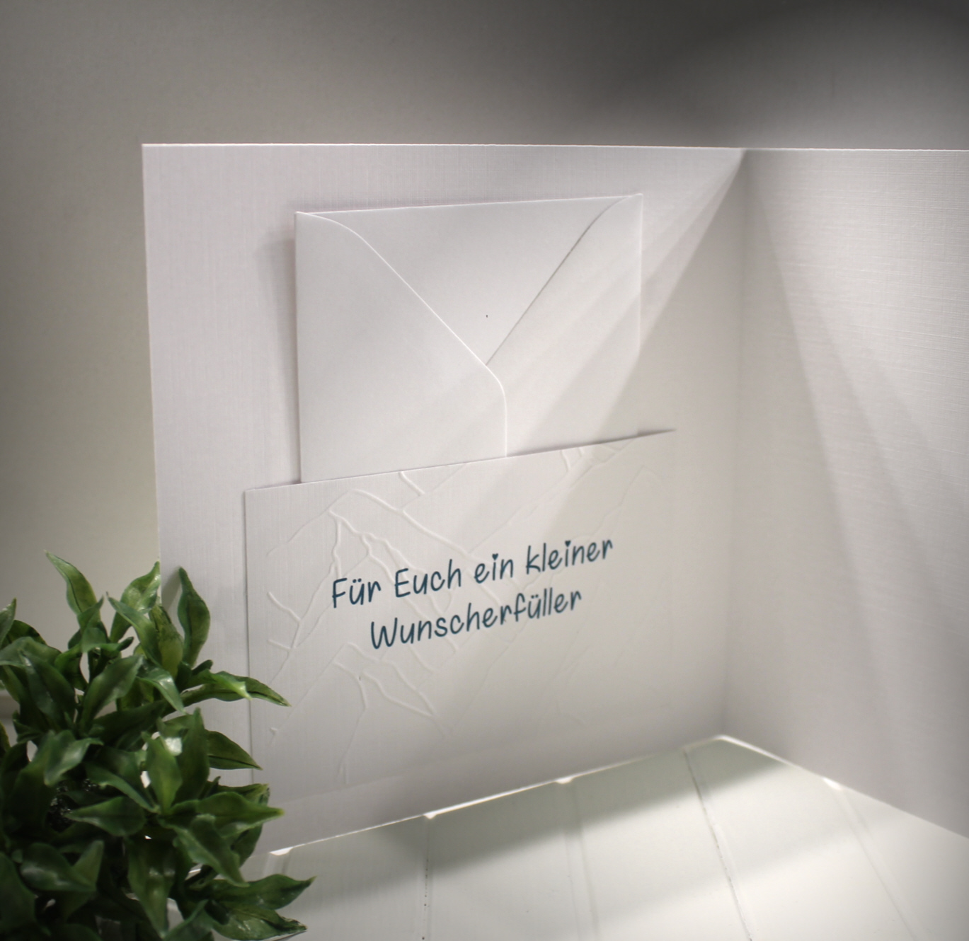 Glückwunschkarte zur Hochzeit, Brautpaar "JA" mit Personalisierung und auf Wunsch als Geldgeschenk Design 141 – Bild 2