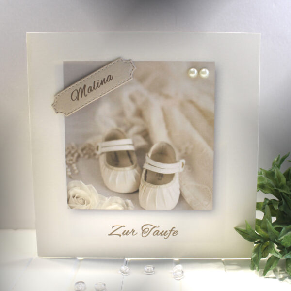 Glückwunschkarte zur Geburt oder Taufe mit Personalisierung und auf Wunsch als Geldgeschenk Design 151