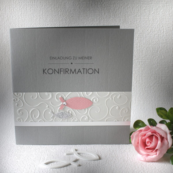Bastelset DIY Einladung zur Konfirmation, Kommunion oder Firmung incl. Umschlag Design K01