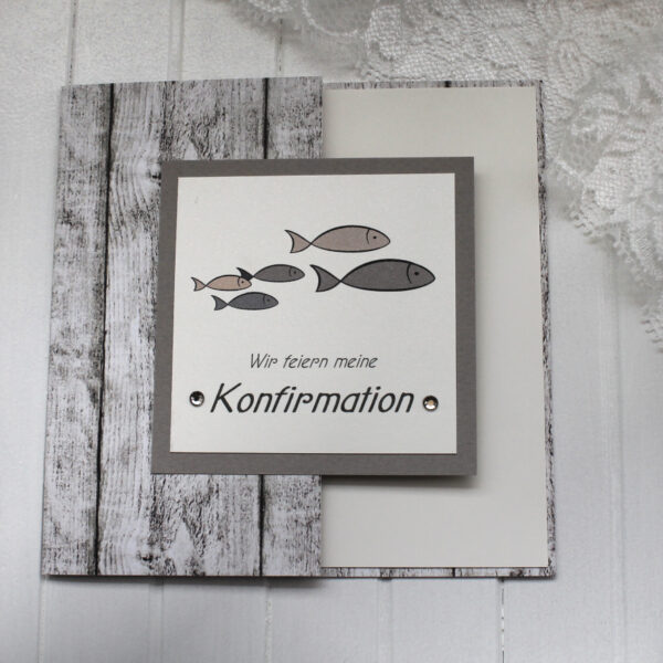 Bastelset DIY Einladung zur Konfirmation, Kommunion oder Firmung incl. Umschlag Design K04