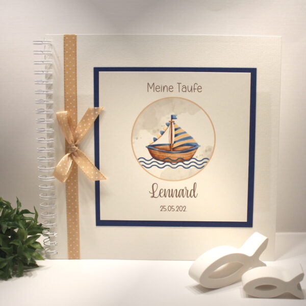 Gästebuch zur Taufe "Boot" zum kleinen Preis! Design K35 GÄ