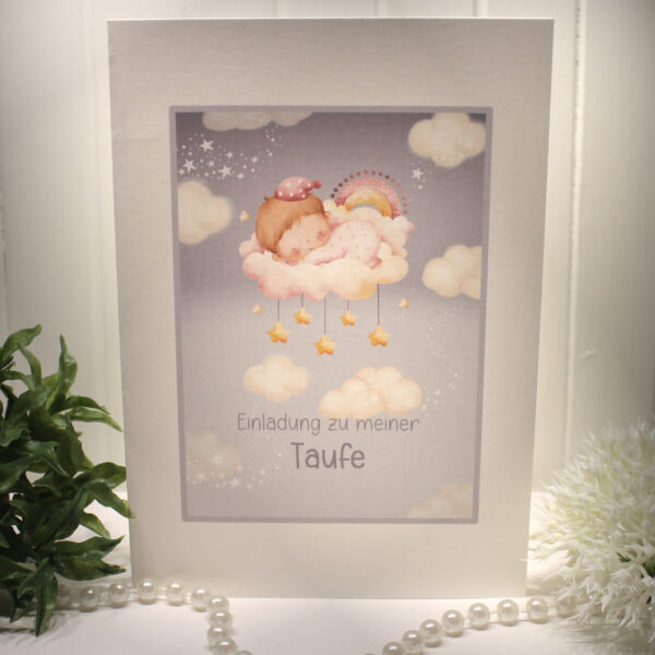 Einladungskarten 10 Stück "Baby" für Ihre Taufe incl. Umschlag & Einlegeblatt zum kleinen Preis Design TA 06