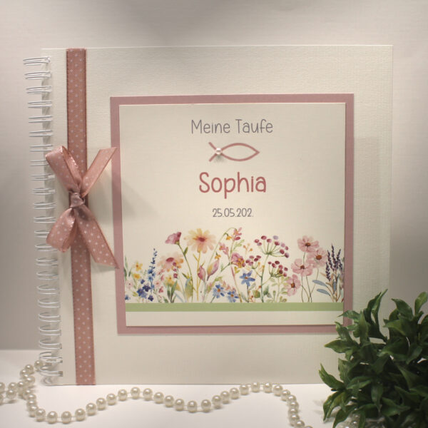 Gästebuch zur Taufe "Blütentraum" zum kleinen Preis! Design TA12 GÄ