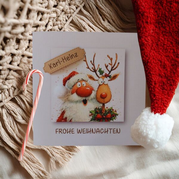 Weihnachtskarte Nikolaus mit Personalisierung und auf Wunsch als Geldgeschenk Design W302