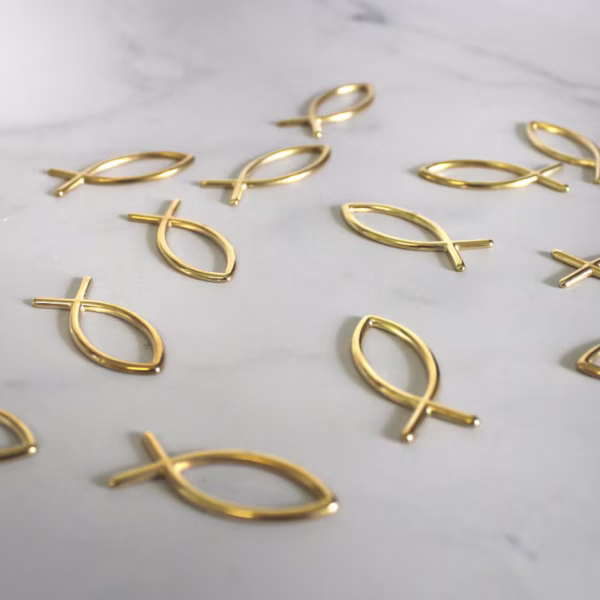 Edle Fische in gold als Streudeko oder zum Basteln, 15 Stück Design 12