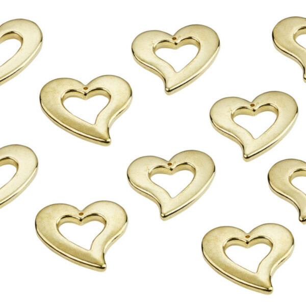 Streuherzen, Beutel mit 10 Stück zur Goldenen Hochzeit, ideal für Ihre Tischdekoration